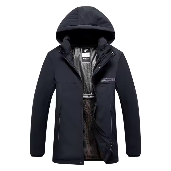 CHAIFENKO Chaqueta de Invierno Gruesa de Poliéster Abrigo de Mano para Hombres con Cremallera - 1