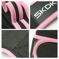 Guantes de entrenamiento con muñequeras antideslizantes de silicona protección de la palma levantamiento de pesas guantes de gimnasio Color rosa para mujer - details 6