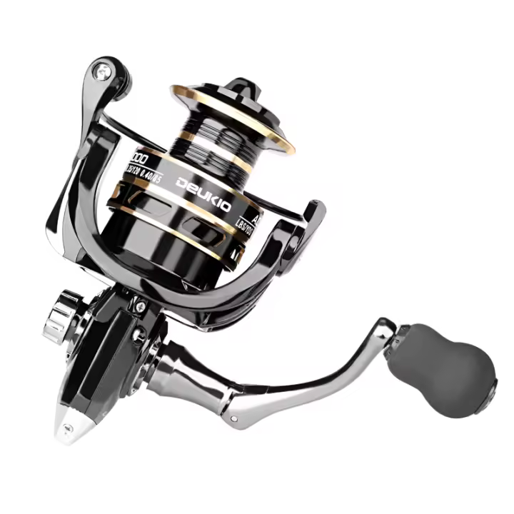 Carrete de Pesca de 12KG Máximo Arrastre Carrete de Metal 5.2:1 con Mango Carrete para Agua Salada - 1