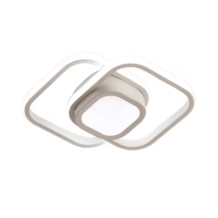 Goeco-Lámpara LED de Estilo Nórdico para Interior, 32W Plafón Cuadrada de Techo Creativa de 6500K Luz Blanca, 1700LM Iluminación Interior para Sala de estar, Salón, Dormitorio, Comedor, Pasillo, Blanco, Instalación en Techo, 220V, 35*27*6CM - 1