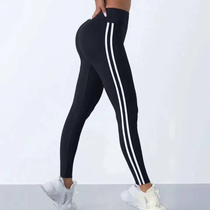 Monos de Yoga para Mujeres Ouwu Pantalones Sudaderos a Rayas para Mejorar Glúteos - 1