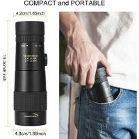 Monocular con Zoom 10-30x40 para Adultos, telescopio monocular de Alta Potencia con Prisma Bak4, monoculares compactos para observación de Aves, Viajes, Caza, Camping - details 8