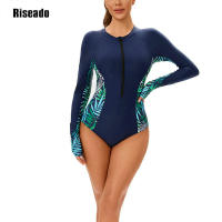 Bañadores de una pieza para mujer, traje de baño de manga larga con protección UV para surf - details 2