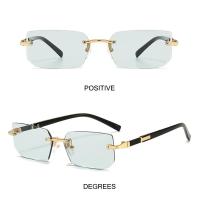 Gafas de sol cuadradas pequeñas, rectangulares, sin marco, para hombres y mujeres, populares, a la moda, para vistas de verano - details 8