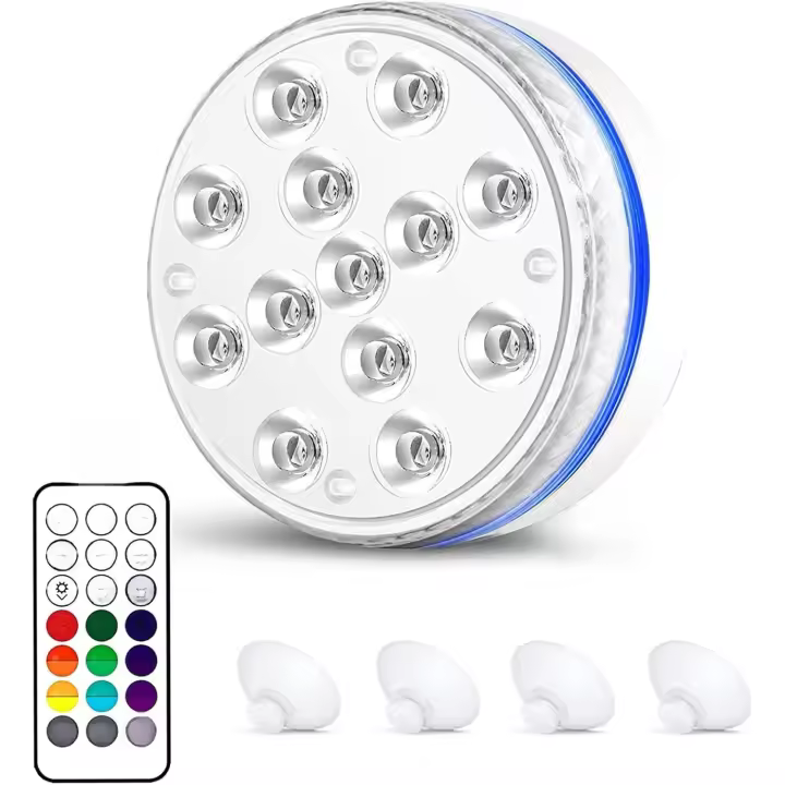 L Luz sumergible, luz subacuática impermeable multicolor para piscina - 1