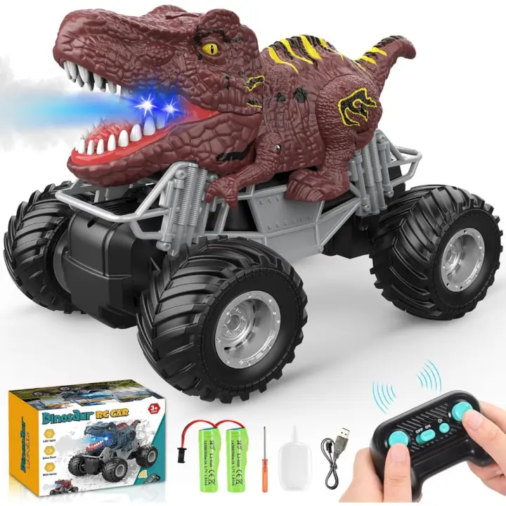 Coche Telepilotado de Dinosaurios Juguete Monster Truck para Niños de 3 a 8 Años - 1