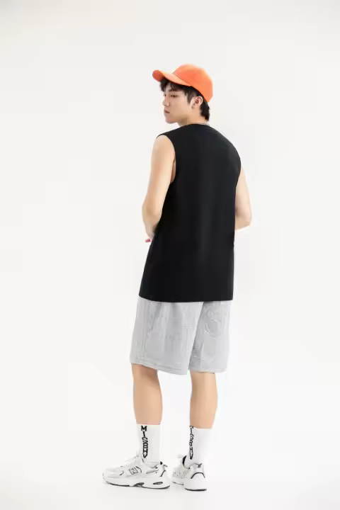 Camisas sin mangas para hombres, camiseta sin mangas de entrenamiento físico para hombres, camisetas sin mangas casuales para hombres, chaleco sin mangas de alta gama, chaleco de baloncesto 100% algodón, estilo de pareja sin mangas para jóvenes - 1