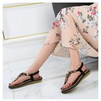 Sandalias de Tacón Alto de Verano 2025 Estilo Bohemio Chic de Madera Tejida Talla Grande - details 14