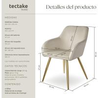 Sillas de Comedor Ergonómicas y Versátiles Juego de Sillas Tapizadas en Terciopelo - details 10