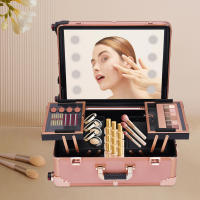 Estuche enrollable para maquillaje, almacenamiento de herramientas de maquillaje, organizador de viaje con luz LED y espejo - details 5