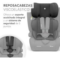 Silla de coche, Grupo 1/2/3, 9-36 kg (76-150 cm), Silla coche bebé y niños, Reposacabezas 13 posiciones, 15 meses a 12 años, Cadeira Auto, Gris - details 13