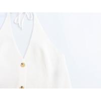 Moda para Mujer OUWU Tops de Espalda Descubierta con Un Solo Pecho Estilo Vintage con Corset sin Mangas - details 6