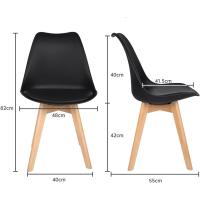 4 Sillas Comedor Nórdicas, Sillas de Cocina Nórdicas con Patas de Madera Maciza de Haya y Asiento Acolchado y Tapizado - details 11