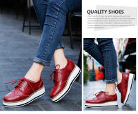 Zapatos de cuero genuino de alta calidad para mujer, zapatos Derby planos Brogue informales, zapatos Oxford formales Retro Brock para mujer - details 17