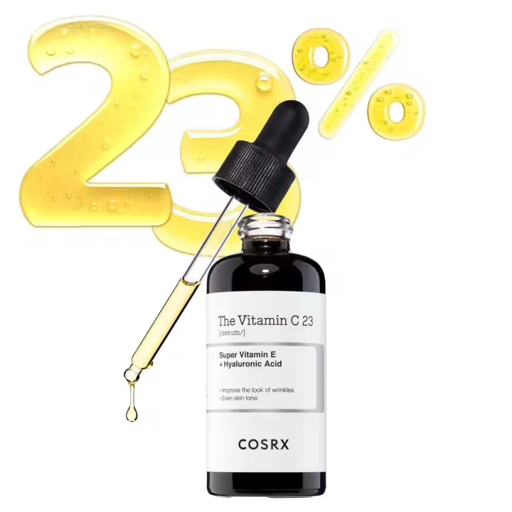 COSRX Pure C 23% con ácido hialurónico de vitamina E, suero facial hidratante iluminador para líneas finas, tono desigual y piel apagada, - 1