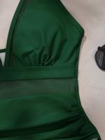 Bañador negro de una pieza para mujer, traje de baño de realce con Control de barriga, Tankini de una pieza - details 18