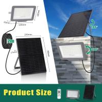 Foco solar exterior con mando a distancia,200W,gran panel solar y batería de gran capacidad 15000mAH.Luz solar LED,cable 2m, 6500K,para interior y jardín,patios,garajes o piscinas,2 piezas - details 6