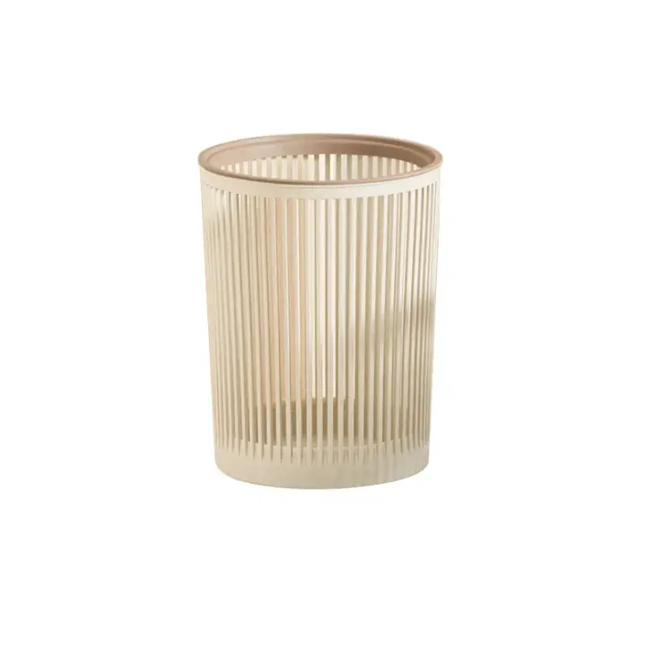 Cubo de basura ahuecado Circular, Simple y sin cubierta, baño doméstico con anillo de presión, oficina, sala de estar, cesta de - 1