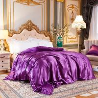 Juego de Ropa de Cama de Color Sólido con Funda de Edredón de Seda de Morera Cubierta de Cama y Funda de Almohada de Lujo en Seda de Satén Tamaño King Queen Double Twin - details 22
