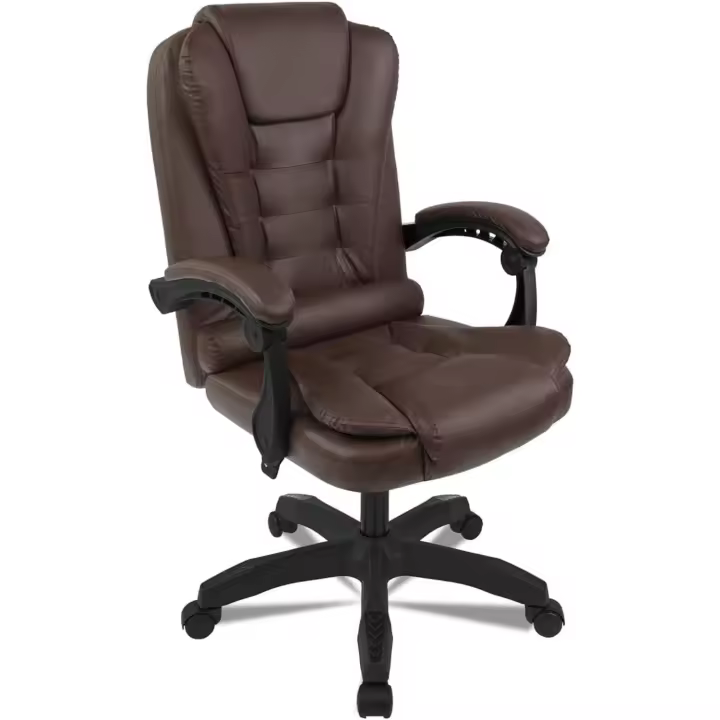 cómodo con Ruedas ergonómico reclinable Piel sintética Acolchado y Giratorio. para Escritorio Oficina - 1
