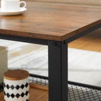 Mesa de Centro Industrial Diseñada Ideal para Televisión, Salón, Gran Estante, Patas Ajustables, Protege el Suelo, Estructura de Metal, Estable, Fácil de Montar - details 6