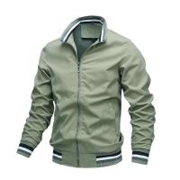 chaqueta sual con cuello levantado para hombre, abrigo deportivo, parabrisas, bomber impermeable, - details 4