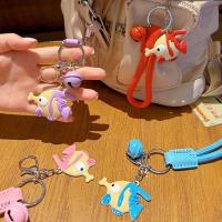Llavero con correa para la muñeca, llavero de pez payaso cosido a mano, colgantes de dibujos animados de pez payaso antipérdida, baratija con forma de corazón para chica, abalorio para llave de dibujos animados de Anime - details 10