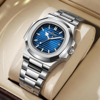 Nuevo Reloj con banda de acero y calendario luminoso de cuarzo para hombre con diseño de loro - details 6