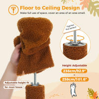 PAWZ Road Árbol para gatos alto de altura ajustable con acogedora hamaca para condominio, torre para gatos de suelo a techo, poste rascador para gatos de interior, juguetes para gatos, gato accesorios - details 8