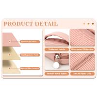 Bolsa de maquillaje impermeable de cuero PU, neceser de viaje multifuncional, portátil, doble capa, almacenamiento, organizador de maquillaje - details 3