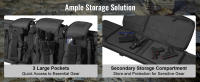 SucceBuy Bolsa táctica para rifle de 36 pulgadas, estuche blando para pistola de doble largo con cremallera bloqueable, asa portátil y correa para el hombro, 3 bolsillos de almacenamiento grandes para dos rifles de 34" y 2 pistolas, negro - details 3