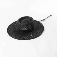 Primavera verano nueva moda trenza hueca paja con sombrero para el sol de playa al aire libre grande y con lazo de cuerda - details 2
