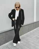Pantalones de Moda Coreana para Mujer Pantalones de Trabajo de Cintura Alta y Pierna Ancha - details 4