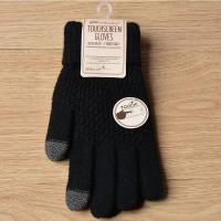 Guante de punto de lana cálido para teléfono móvil, guantes de punto para pantalla táctil, dedo completo, guante de ganchillo fe - details 5