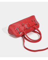 Bolso de concha, bolso de media luna con hebilla de cinturón, bolso de mensajero portátil de cuero suave a la moda. - details 10