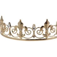 Corona Simple Bar Mitzvah, corona de rey, diadema con aro para el pelo, coronas de Príncipe de Metal, accesorios para el cabello de aleación, Tiaras redondas para boda - details 5