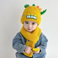 Bufandas y sombreros de invierno para niños, amarillos, dinosaurios, Sombreros infantiles, lindos, pequeños, dinosaurios cálidos - details 4
