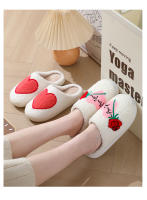 Día de San Valentín popular invierno cara sonriente gran amor zapatillas de algodón. - details 14