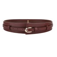Cinturón ancho marrón para mujer, nuevo estilo con abrigo de vestir, cinturón de cuero genuino desmontable - details 3