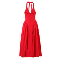 Ropa de mujer de estilo europeo y americano nueva, estilo francés, elegante vestido de tirantes medio y largo con cuello colgante en la cintura - details 2