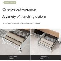 Contenedores de almacenamiento debajo de la cama de gran capacidad con ruedas, contenedores de almacenamiento de ropa para edredón de Metal, plegables con asas - details 8