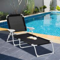 Respaldo Ajustable en 4 Posiciones Marco Metal TextelineTranspirable 186x66x80 cm Negro - details 1