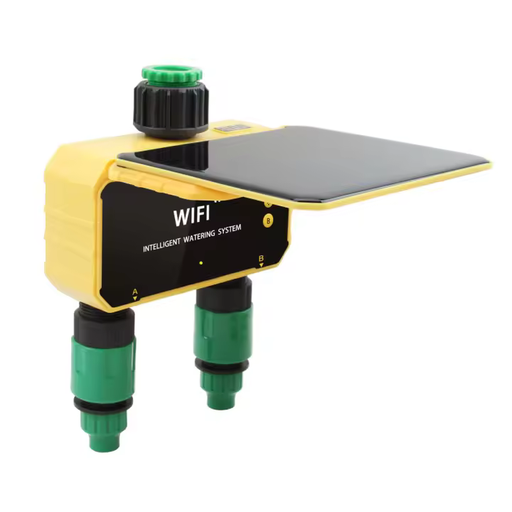 Temporizador de riego Solar WIFI de doble zona Control inteligente por aplicación sistema de riego automático temporizador de agua para exteriores herramienta de riego de jardín - 1
