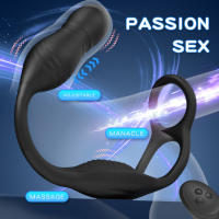Vibrador Anal telescópico para hombres, con Control remoto juguete sexual, masajeador de próstata, anillo de pene retardante de eyaculación, perineo, tapón Anal, 18 - details 0