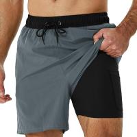 Traje de Baño para Hombres con Lining de Compresión Secado Rápido para Natación y Surf - details 0