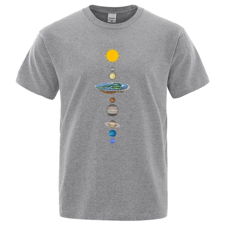 Camiseta con Estampado de Planetas del Sistema Solar para Hombre, Prenda Holgada, Manga Regular, Diseño Cósmico, Ropa de Moda, Informal, Gran Tamaño - 1
