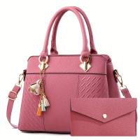 Bolsa de regalo para mamá Nueva Bolsa de mano de lujo ligera y sencilla de gran capacidad Bolsa de mamá con textura bordada Bolso bandolera de un solo hombro Conjunto de varias piezas Regalo de gratitud con letras - details 8