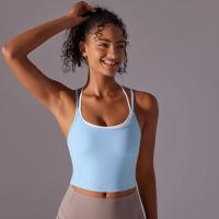 Ropa interior deportiva de realce para mujer, sujetador de Yoga para Fitness, gimnasio, entrenamiento, correr, camiseta sin mang - details 6