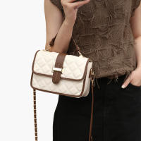 Xiaoxiangfeng cadena de diamantes pequeño bolso cuadrado nuevo de moda y versátil, bolso de mensajero portátil popular para mujer bolso de hombro texturizado - details 4