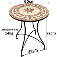 Mesa de Balcón Mosaico Jardín Redonda Mediterránea - Auxiliar, 60 cm - details 1